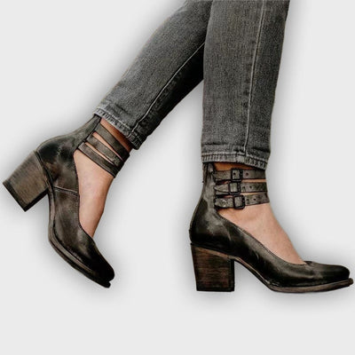 Ever - Women’s Round Toe Chunky Heels - Stylish Comfort for Every Occasion