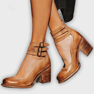 Ever - Women’s Round Toe Chunky Heels - Stylish Comfort for Every Occasion