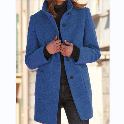 Autumn - RETRO WOMEN'S WIND JACKET WITH BUTTONS AND STAND COLLAR