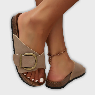 Margie - Women's Cork Sandals with Buckle Strap