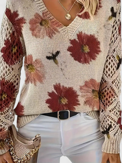 Sadie - ELEGANT SWEATER WITH FLORAL PATTERN