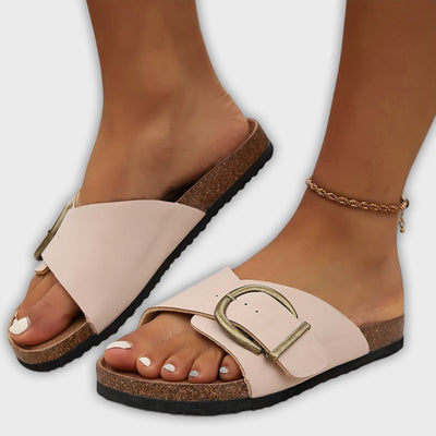 Margie - Women's Cork Sandals with Buckle Strap
