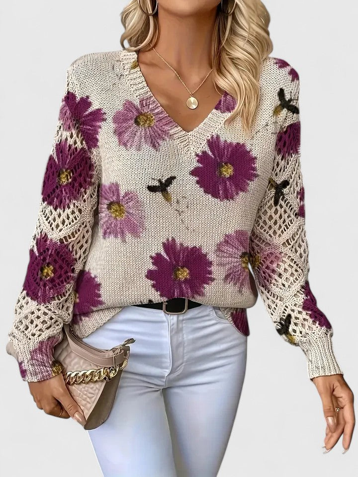 Sadie - ELEGANT SWEATER WITH FLORAL PATTERN