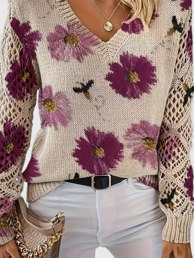 Sadie - ELEGANT SWEATER WITH FLORAL PATTERN