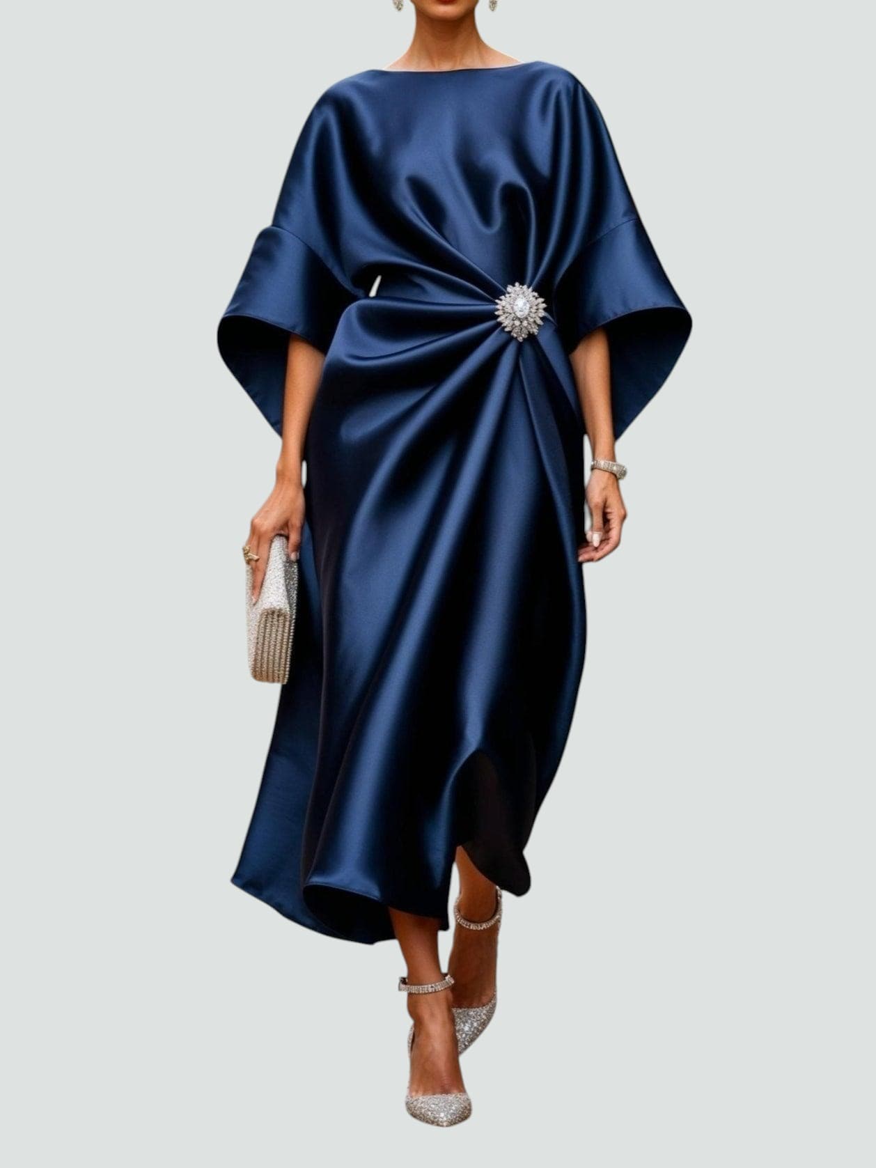 Maya™ - ELEGANT LONG DRESS WITH SATIN FINISH