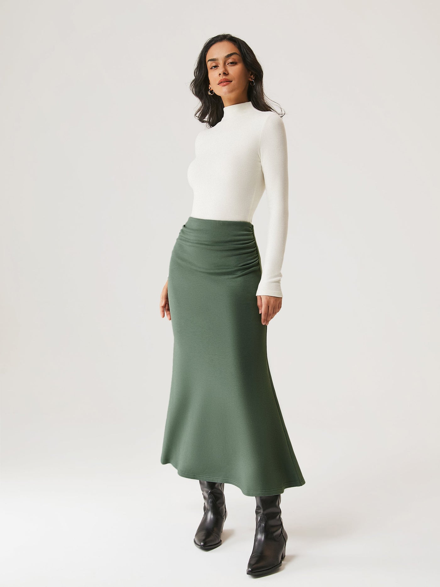 Orelie Maxi Skirt - ELEGANT LONG SKIRT WITH FLOWY SILHOUETTE