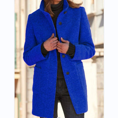 Autumn - RETRO WOMEN'S WIND JACKET WITH BUTTONS AND STAND COLLAR