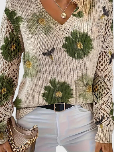 Sadie - ELEGANT SWEATER WITH FLORAL PATTERN