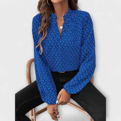 Remy - Relaxed Blouse with Pattern and Elegant Sleeves