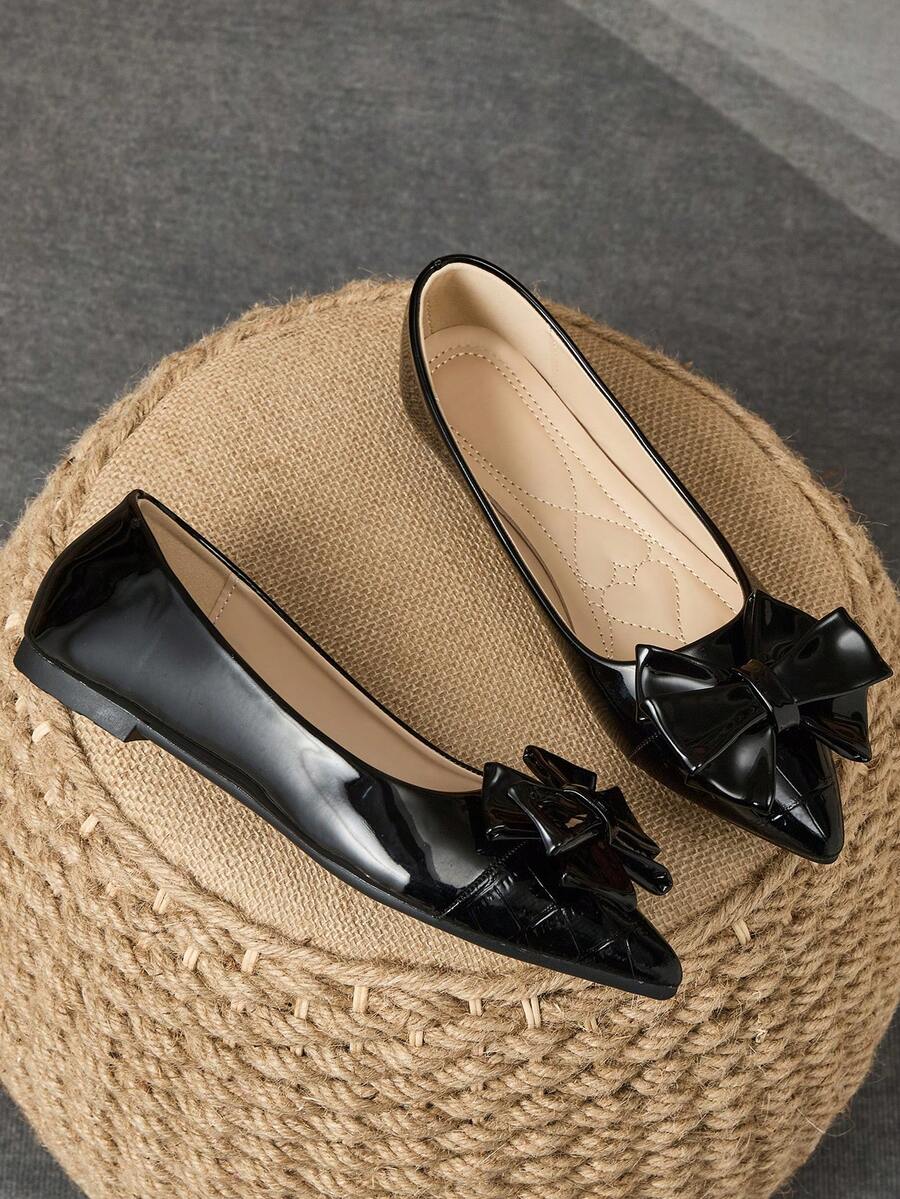 Zephara Patchwork - STYLISH FLAT SHOES WITH BOW TIE DETAIL