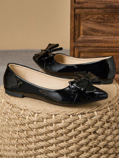 Zephara Patchwork - STYLISH FLAT SHOES WITH BOW TIE DETAIL