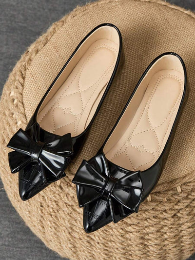 Zephara Patchwork - STYLISH FLAT SHOES WITH BOW TIE DETAIL