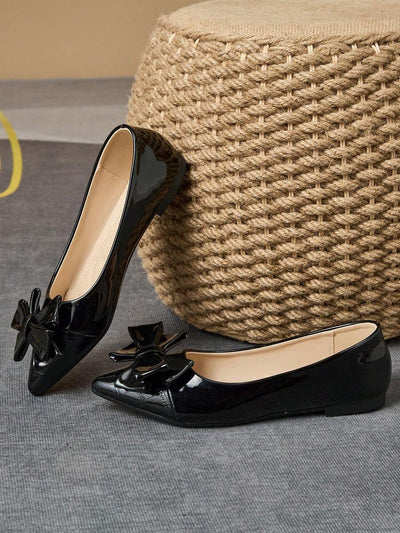 Zephara Patchwork - STYLISH FLAT SHOES WITH BOW TIE DETAIL