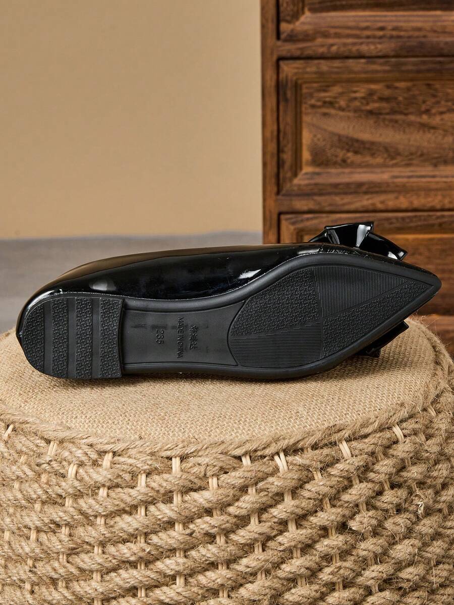 Zephara Patchwork - STYLISH FLAT SHOES WITH BOW TIE DETAIL