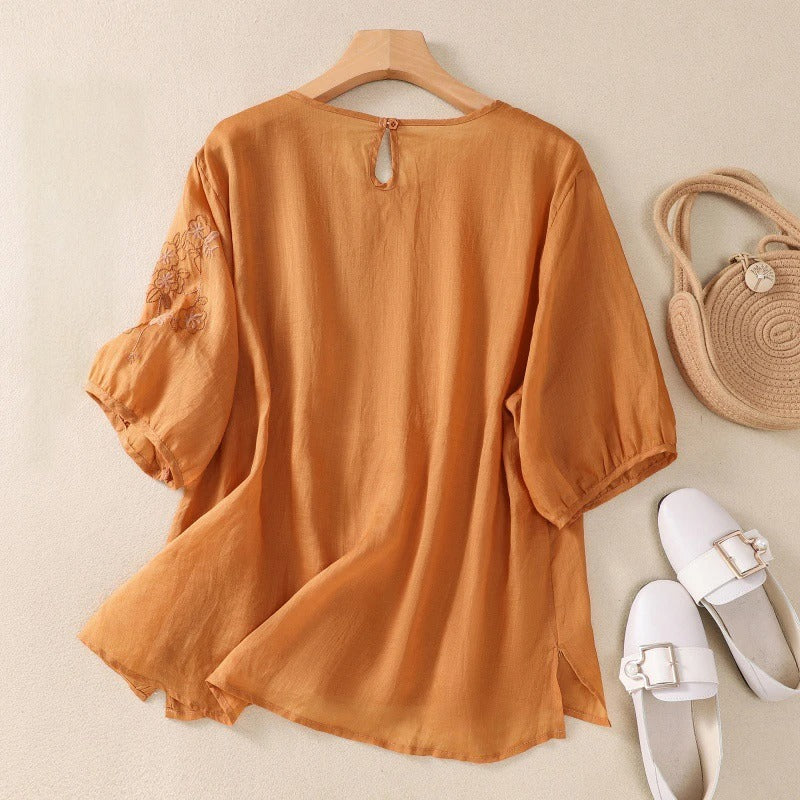 MONICA LINEN BLOUSE