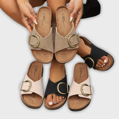 Margie - Women's Cork Sandals with Buckle Strap