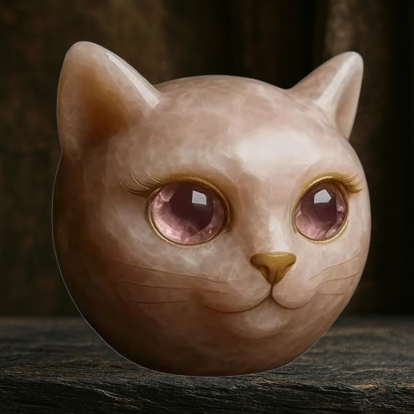 Saffron - Black Cat Stone Sculpture