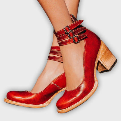Ever - Women’s Round Toe Chunky Heels - Stylish Comfort for Every Occasion