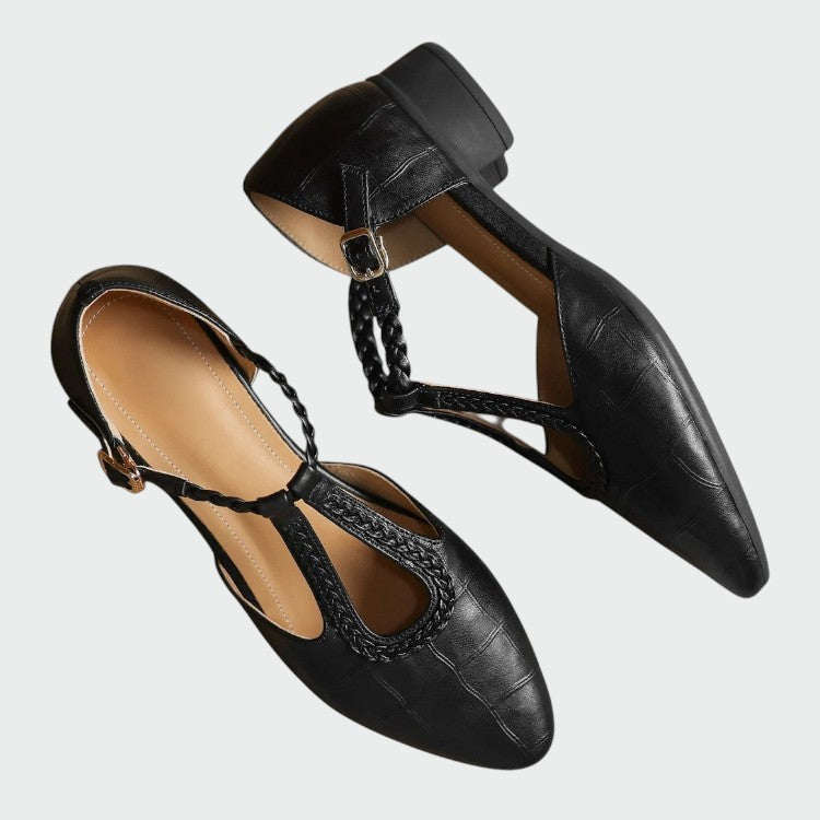 Jennifer - Pointed T-Bar Mary Jane Shoes