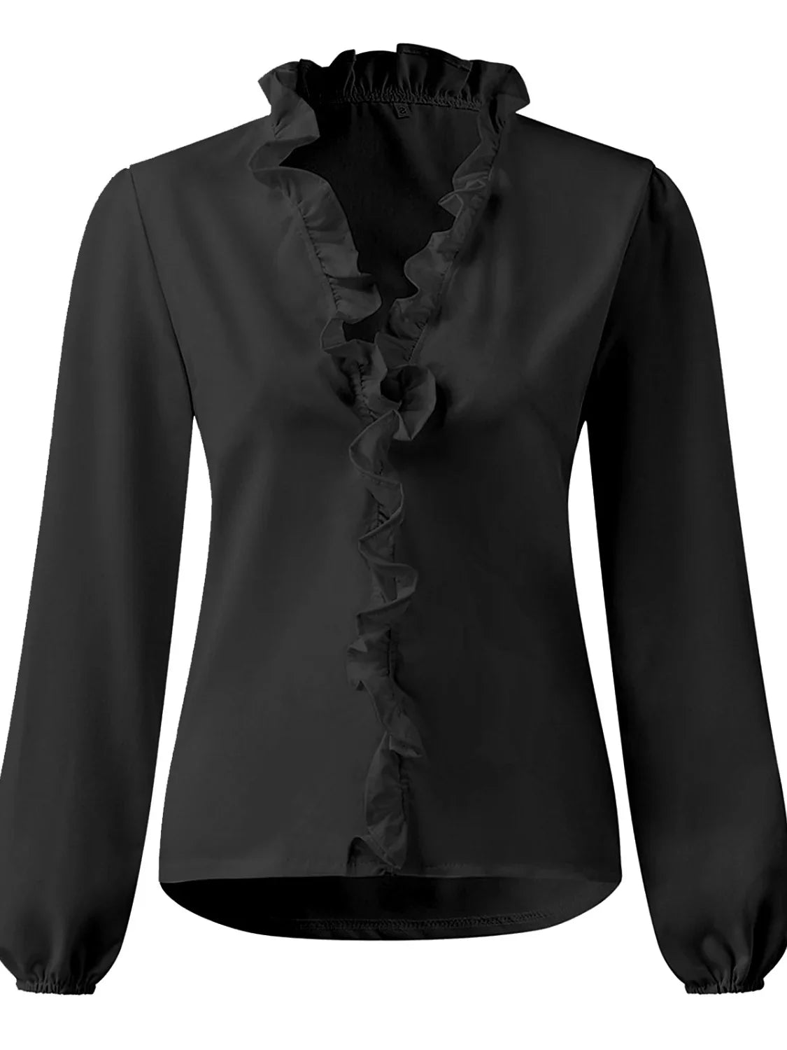 Maisie - Ruffled V-Neck Long Sleeve Blouse
