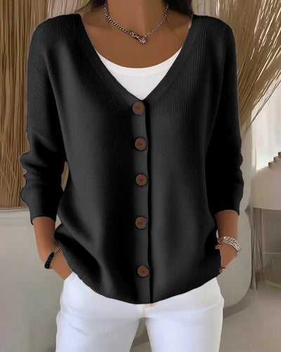 Cassie - BUTTONED PULLOVER WITH SOLID DESIGN