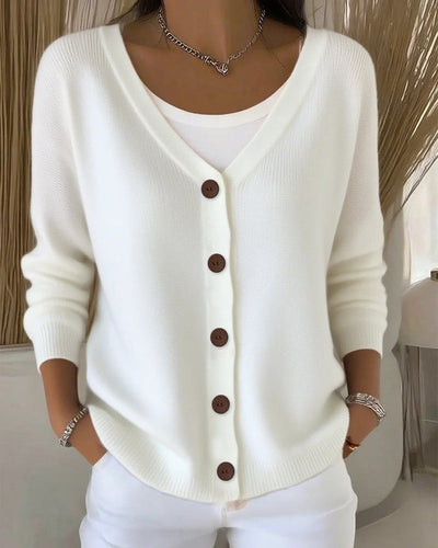Cassie - BUTTONED PULLOVER WITH SOLID DESIGN