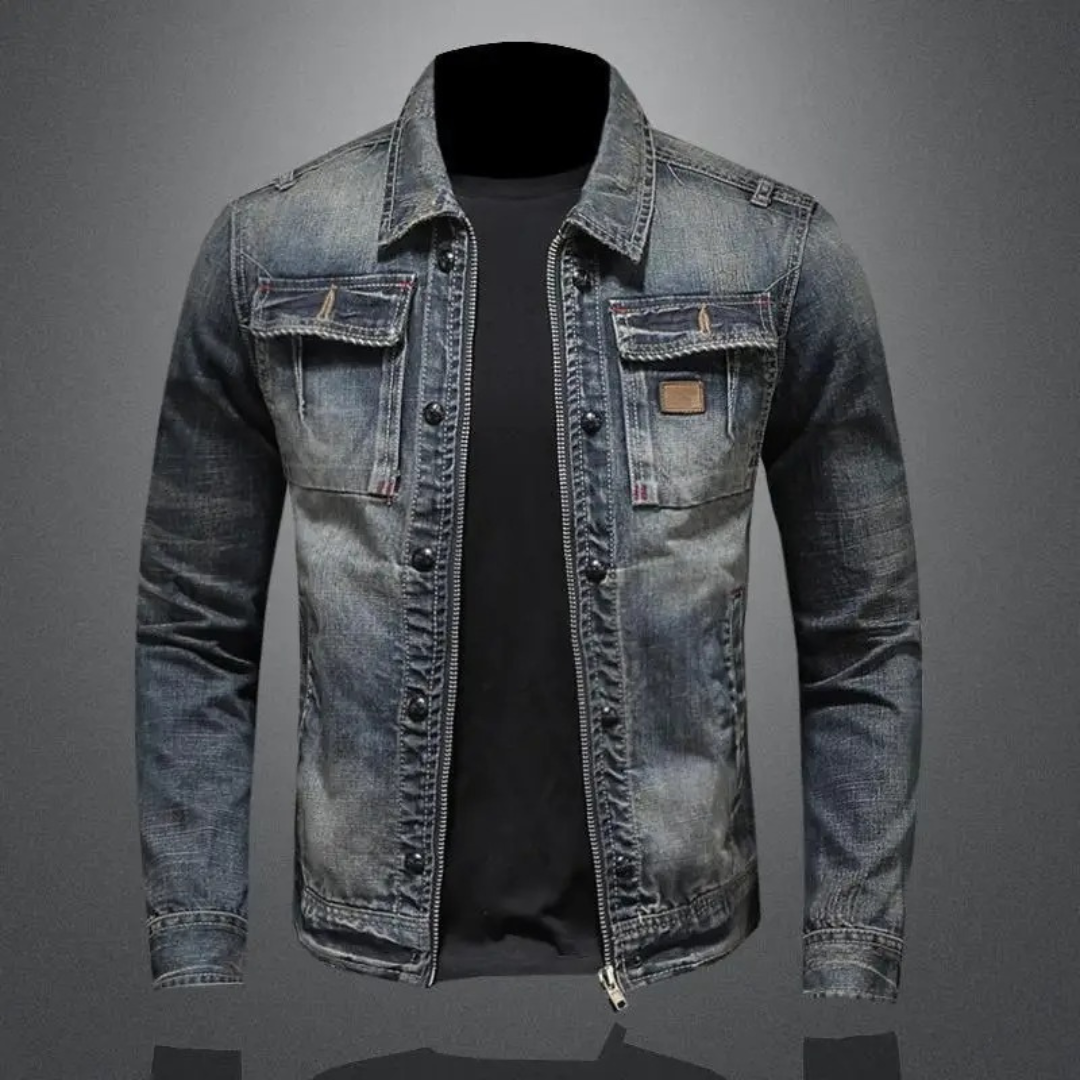 Evan - Washed Denim Jacket For Men