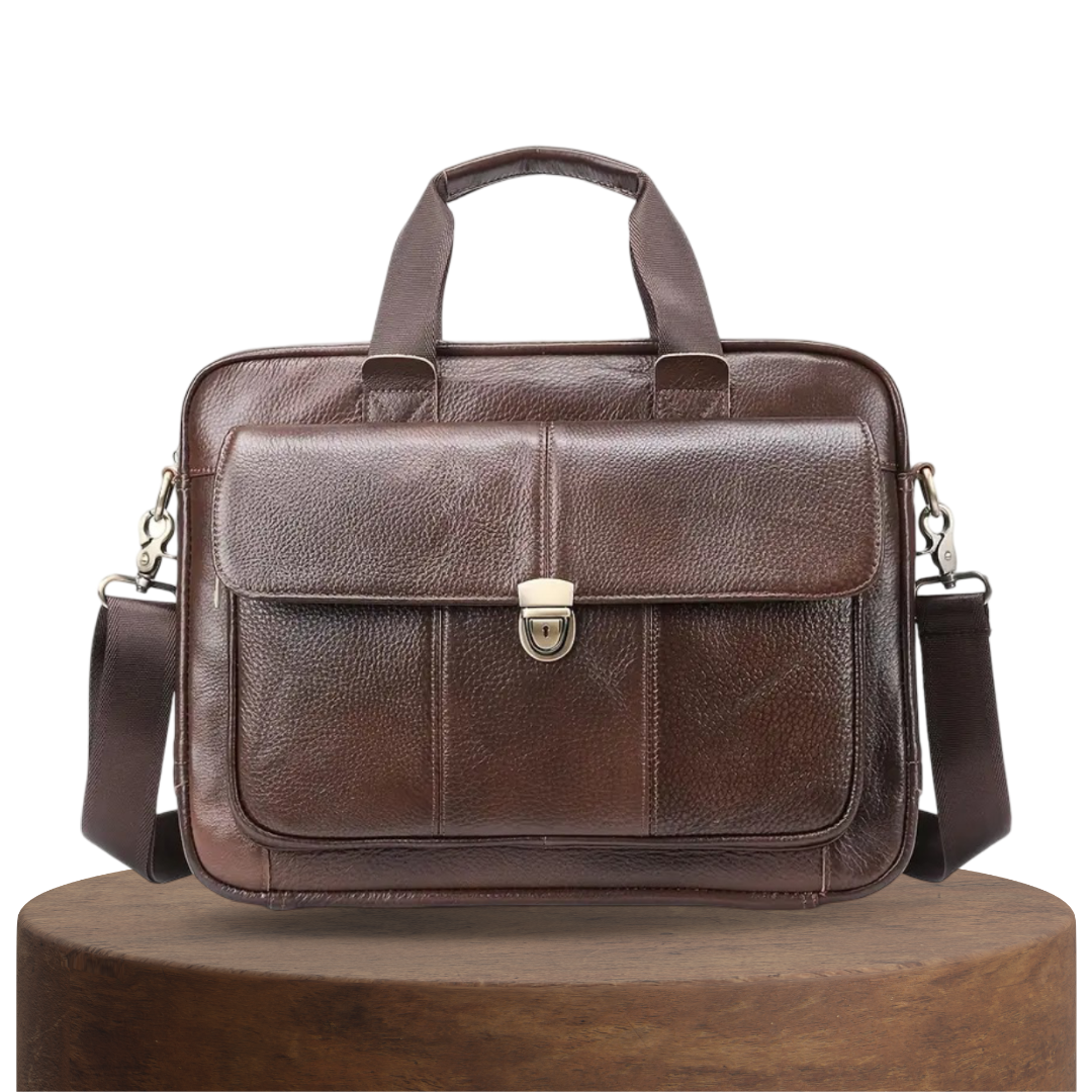 Wyatt - Heritage Leather Briefcase with Secure Lock Flap