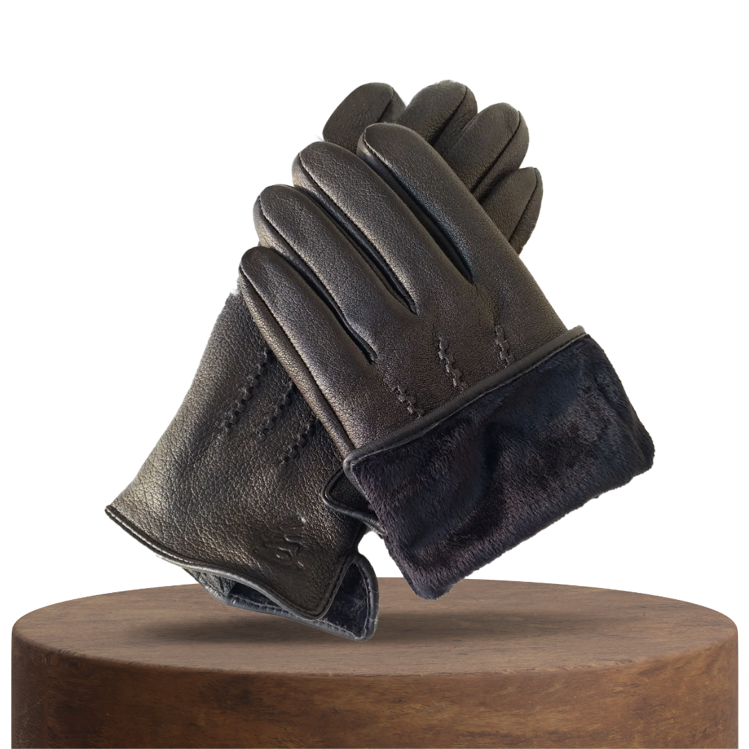 Henry - Deer Pattern Goatskin Winter Gloves for Men