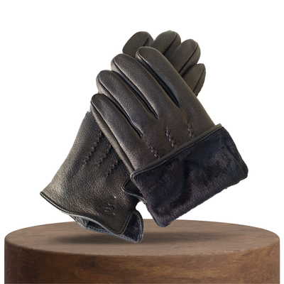 Henry - Deer Pattern Goatskin Winter Gloves for Men