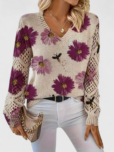 Sadie - ELEGANT SWEATER WITH FLORAL PATTERN
