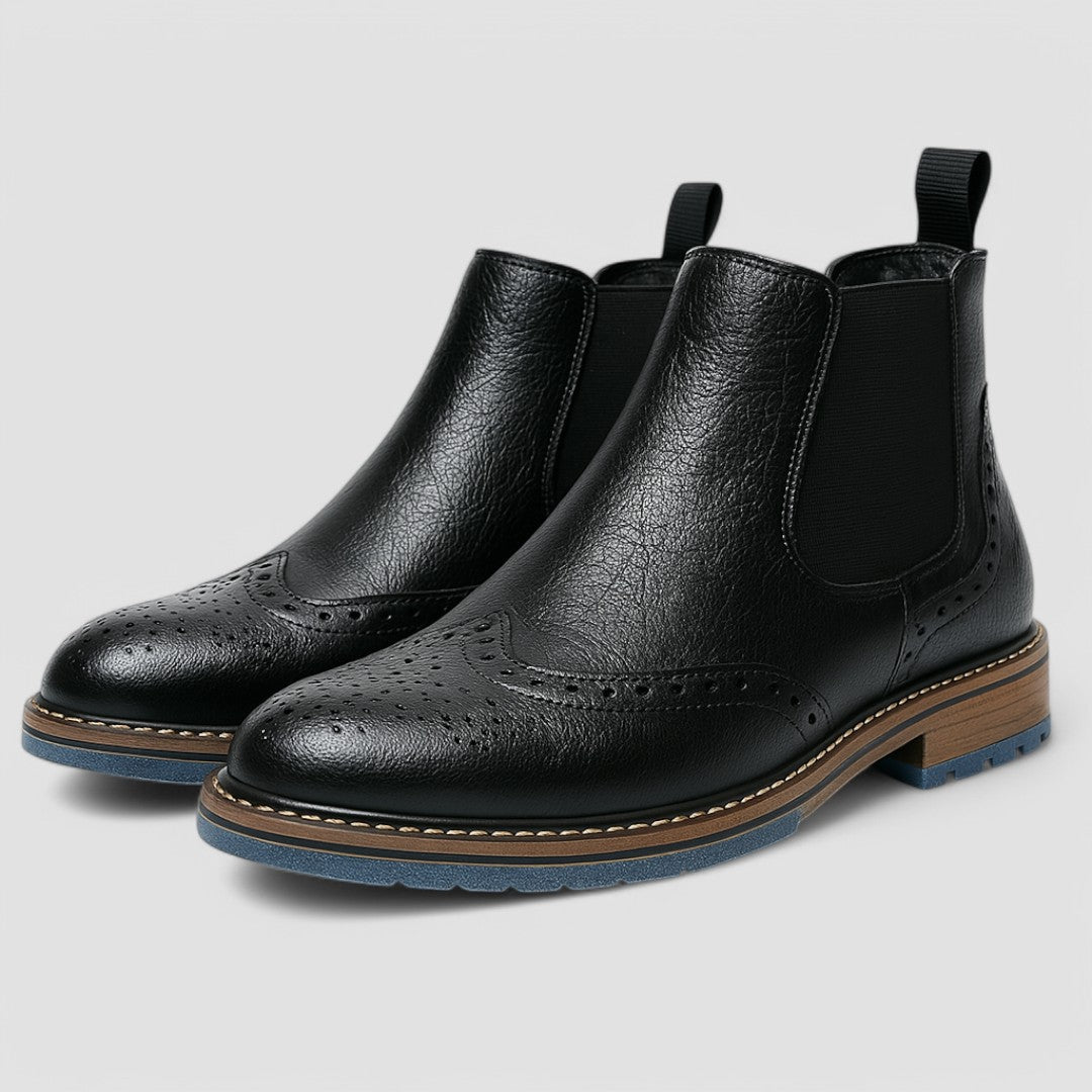 Juan - Brogue Chelsea Boot with Blue Ridge Sole Nº78