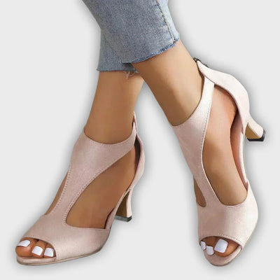 Bella - Chic Back Zipper Stiletto Sandals