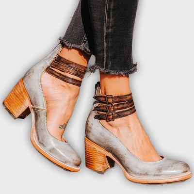 Ever - Women’s Round Toe Chunky Heels - Stylish Comfort for Every Occasion