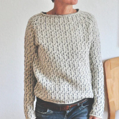 Victoria - Elegant Gray Sweater with Boat Neckline