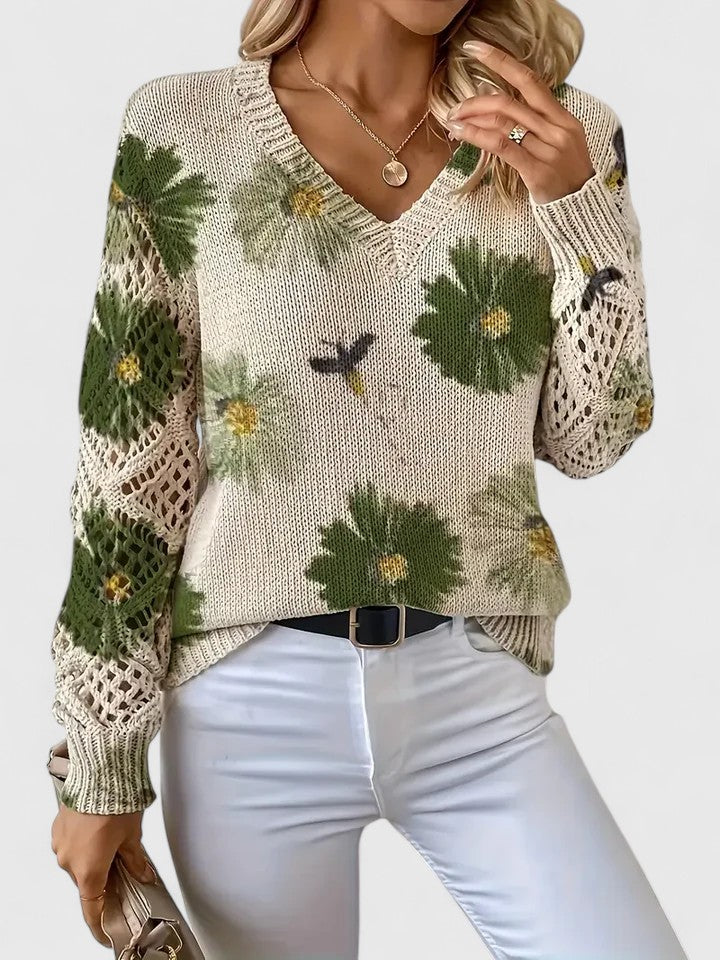 Sadie - ELEGANT SWEATER WITH FLORAL PATTERN