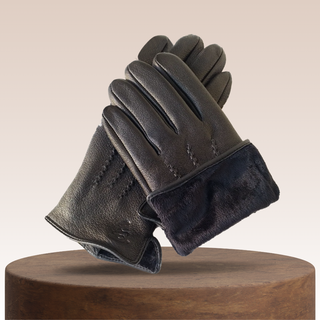 Henry - Deer Pattern Goatskin Winter Gloves for Men