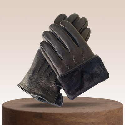 Henry - Deer Pattern Goatskin Winter Gloves for Men