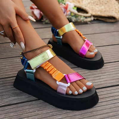 Aura - Iridescent Platform Sandal