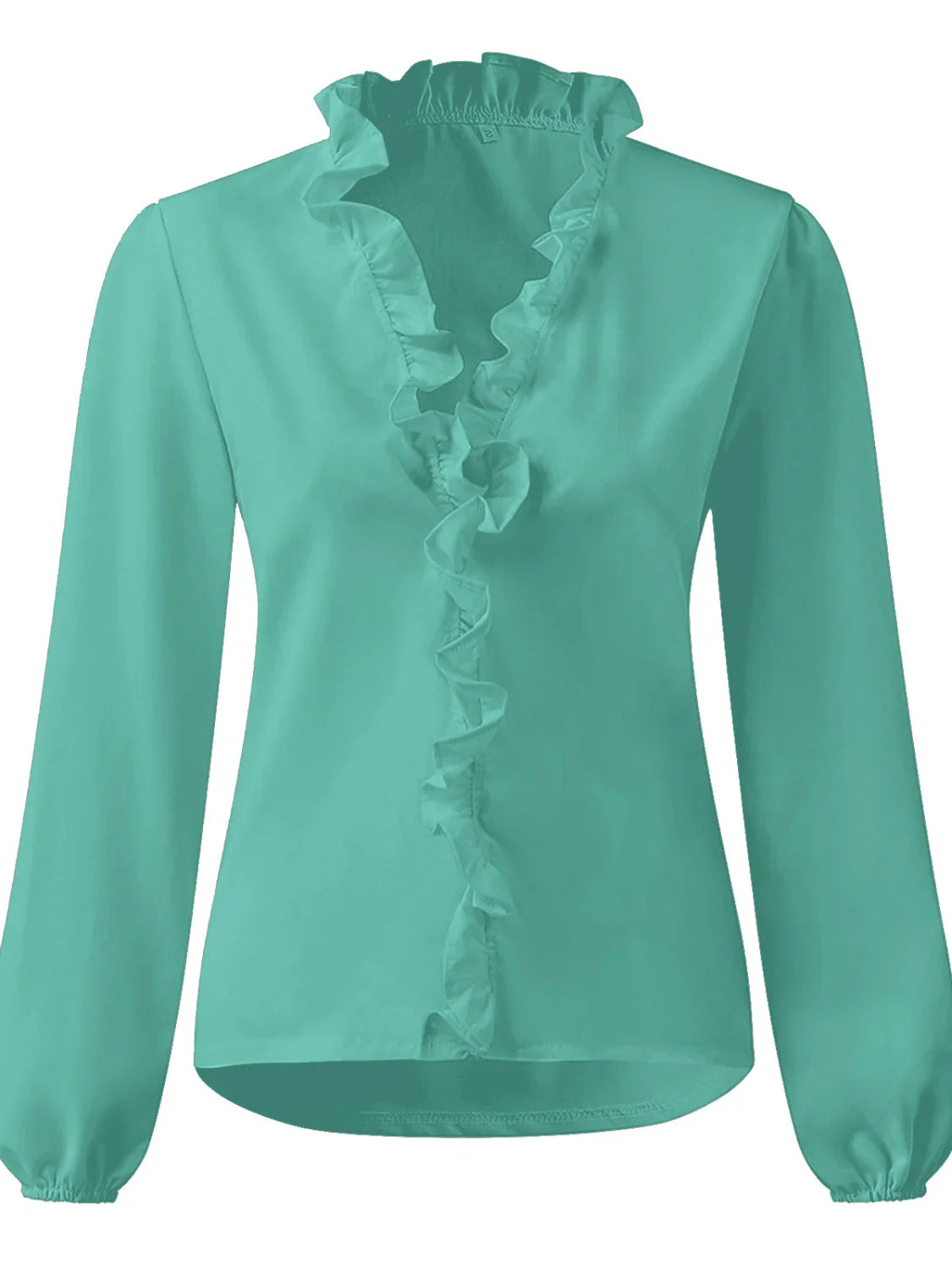 Maisie - Ruffled V-Neck Long Sleeve Blouse