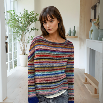 Manonin - Casual & Cozy Striped Sweater