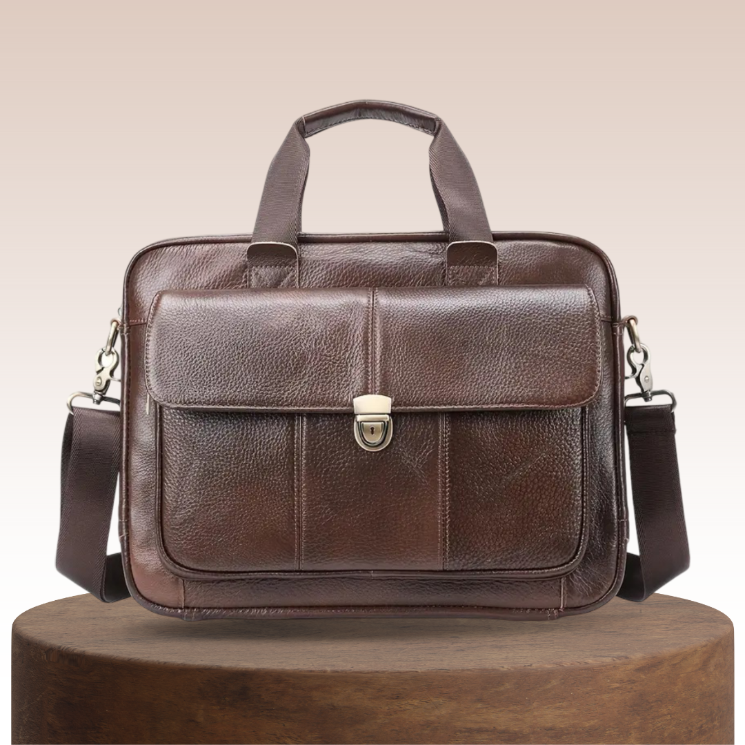 Wyatt - Heritage Leather Briefcase with Secure Lock Flap