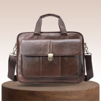 Wyatt - Heritage Leather Briefcase with Secure Lock Flap