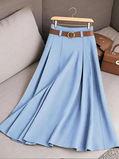 Women's Solid Color A-Line High Waist Skirt