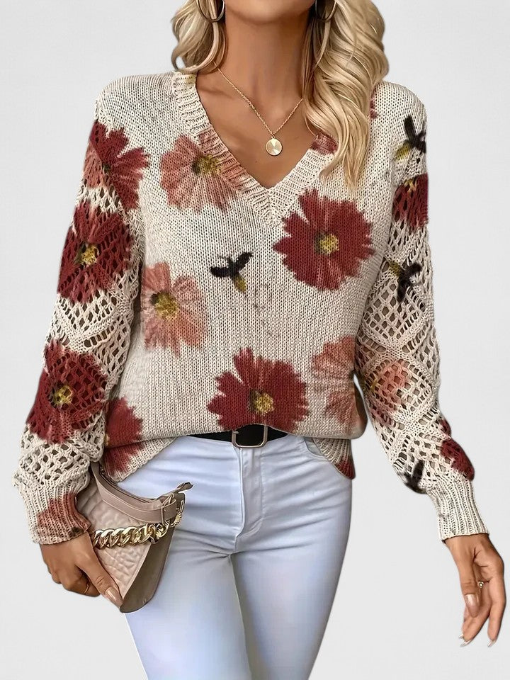Sadie - ELEGANT SWEATER WITH FLORAL PATTERN