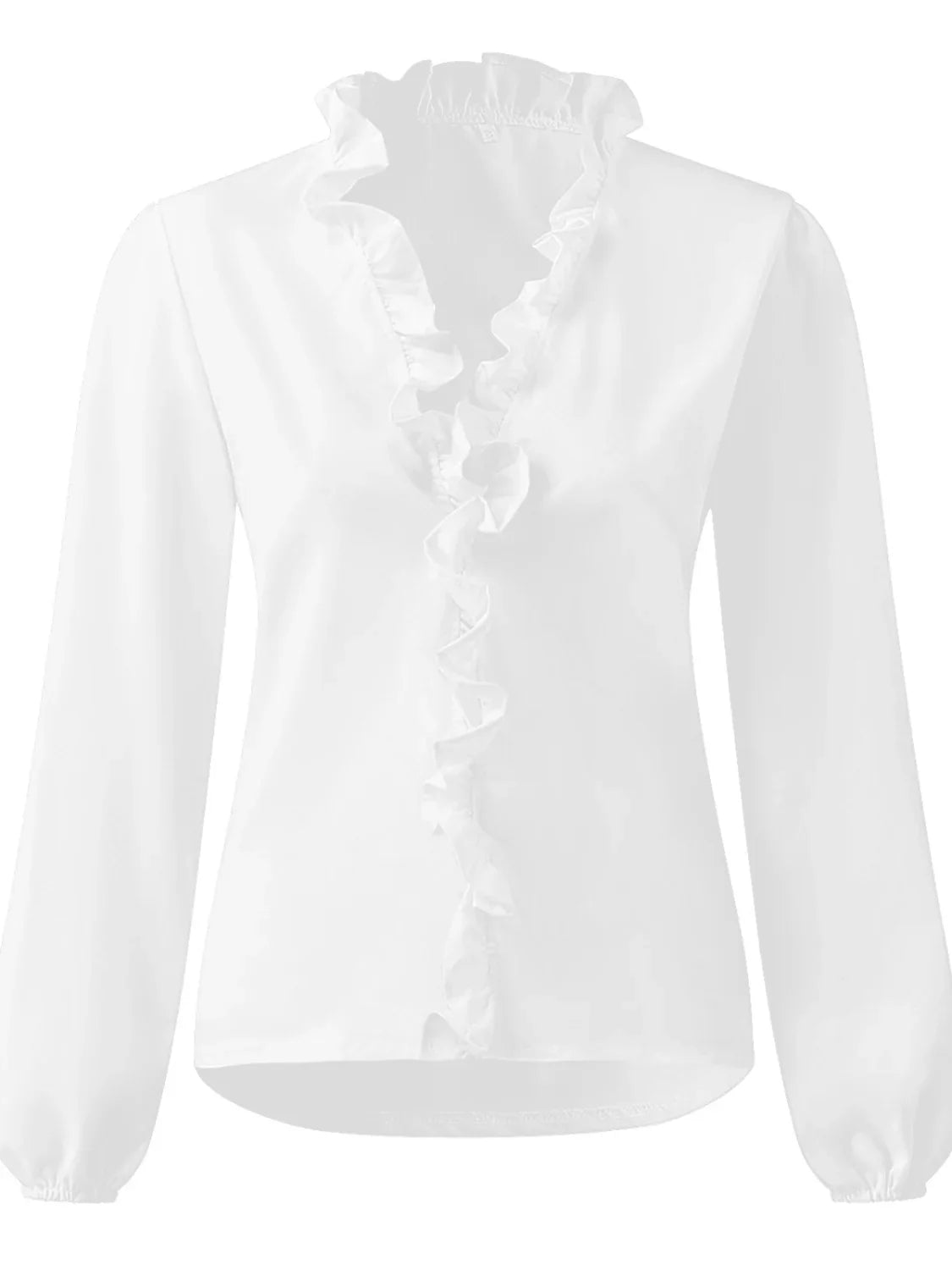 Maisie - Ruffled V-Neck Long Sleeve Blouse
