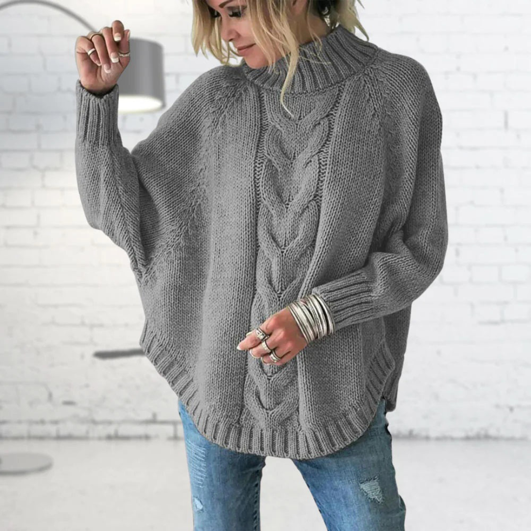 Elysian - Knit Sweater with Cable Pattern