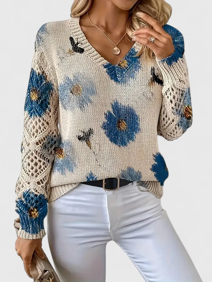 Sadie - ELEGANT SWEATER WITH FLORAL PATTERN