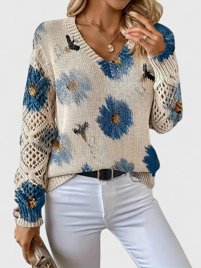 Sadie - ELEGANT SWEATER WITH FLORAL PATTERN