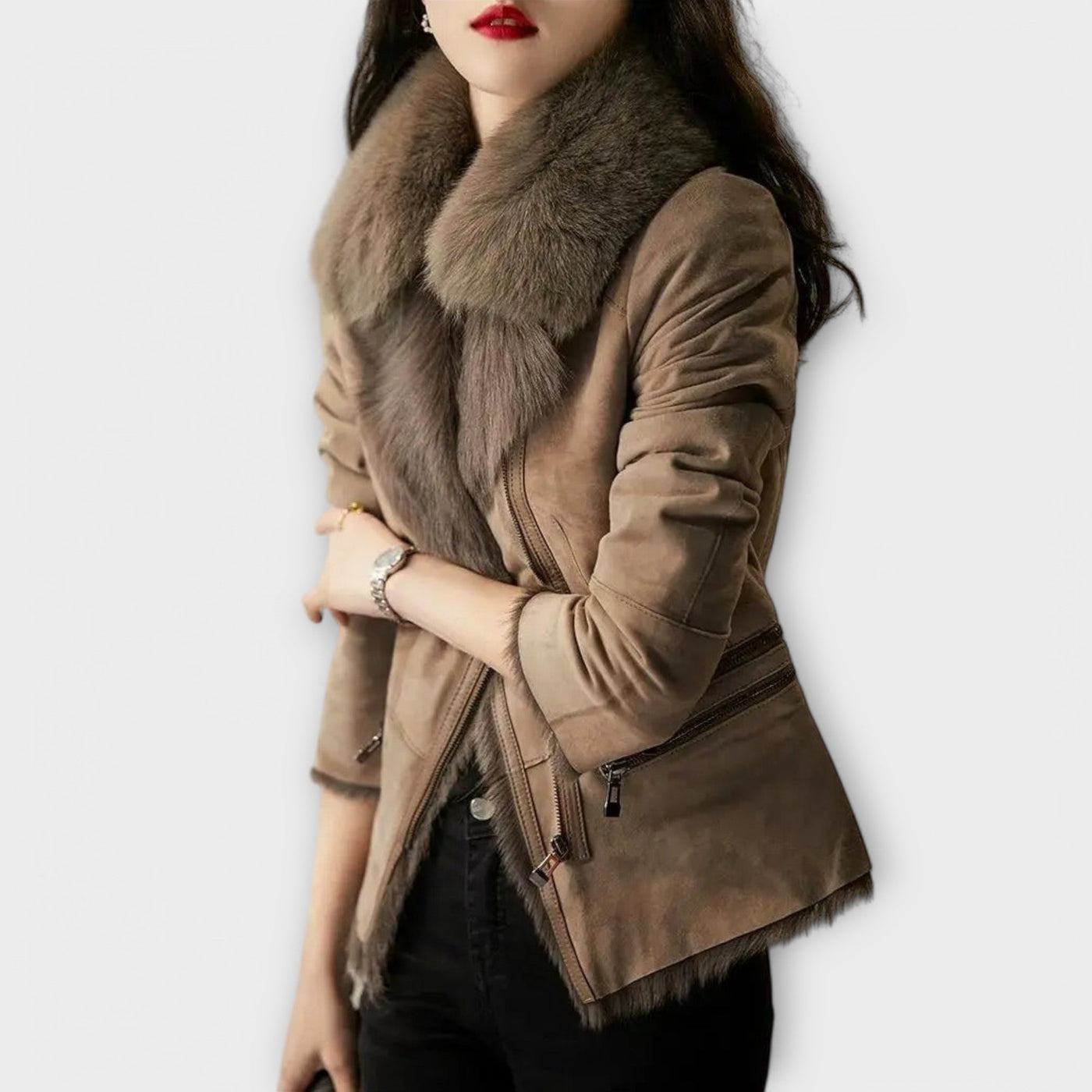 Leonora - Shearling Jacket with Fur Collar